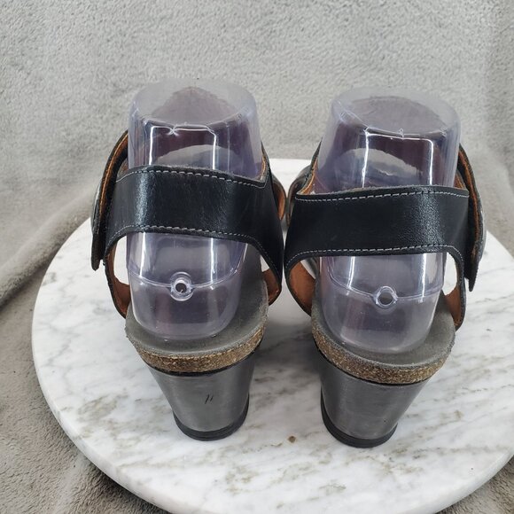 Taos Footwear Shoes Womens EU 39 US 8-8.5 Black Leather Carousel 2 Sandals - Picture 6 of 9